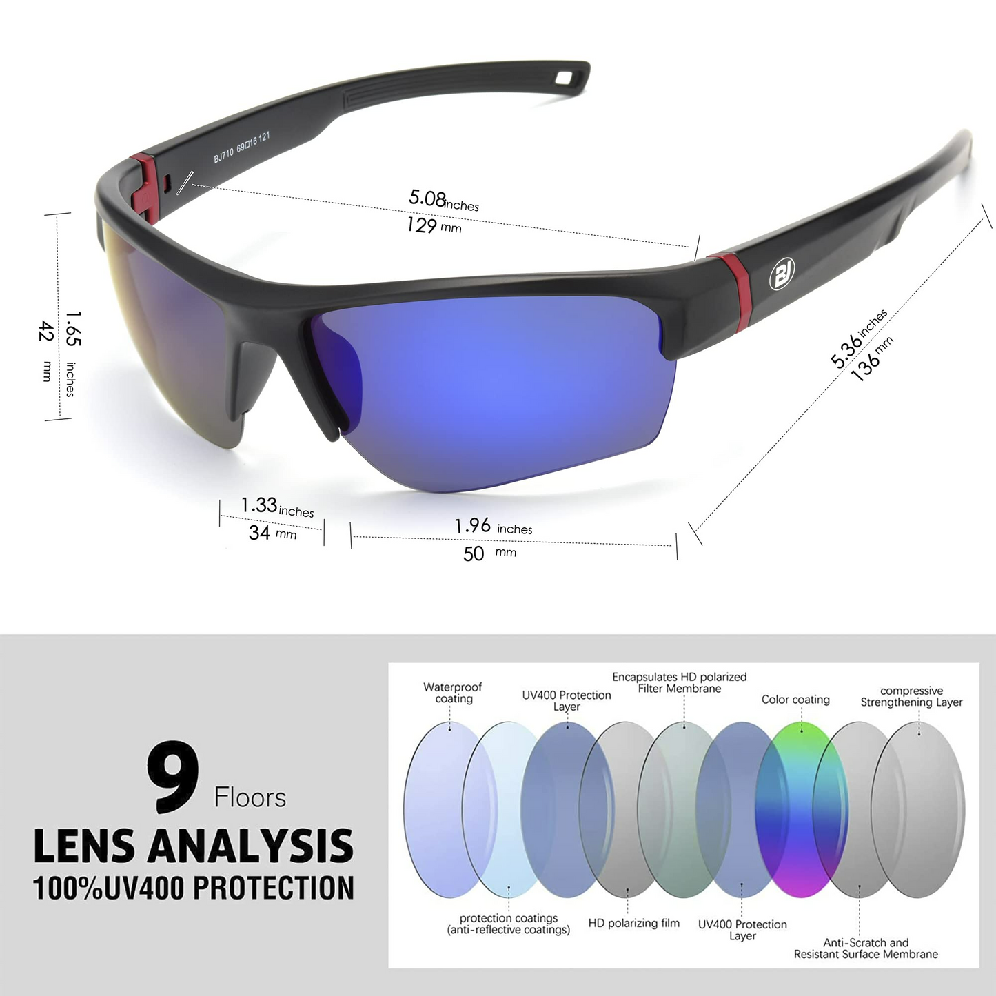 Floating Polarized Sunglasses for Men Women Fishing Boating Sailing Beach Kayaking Surfing Skiing Unsinkable Water Sports Glasses BJ710-1