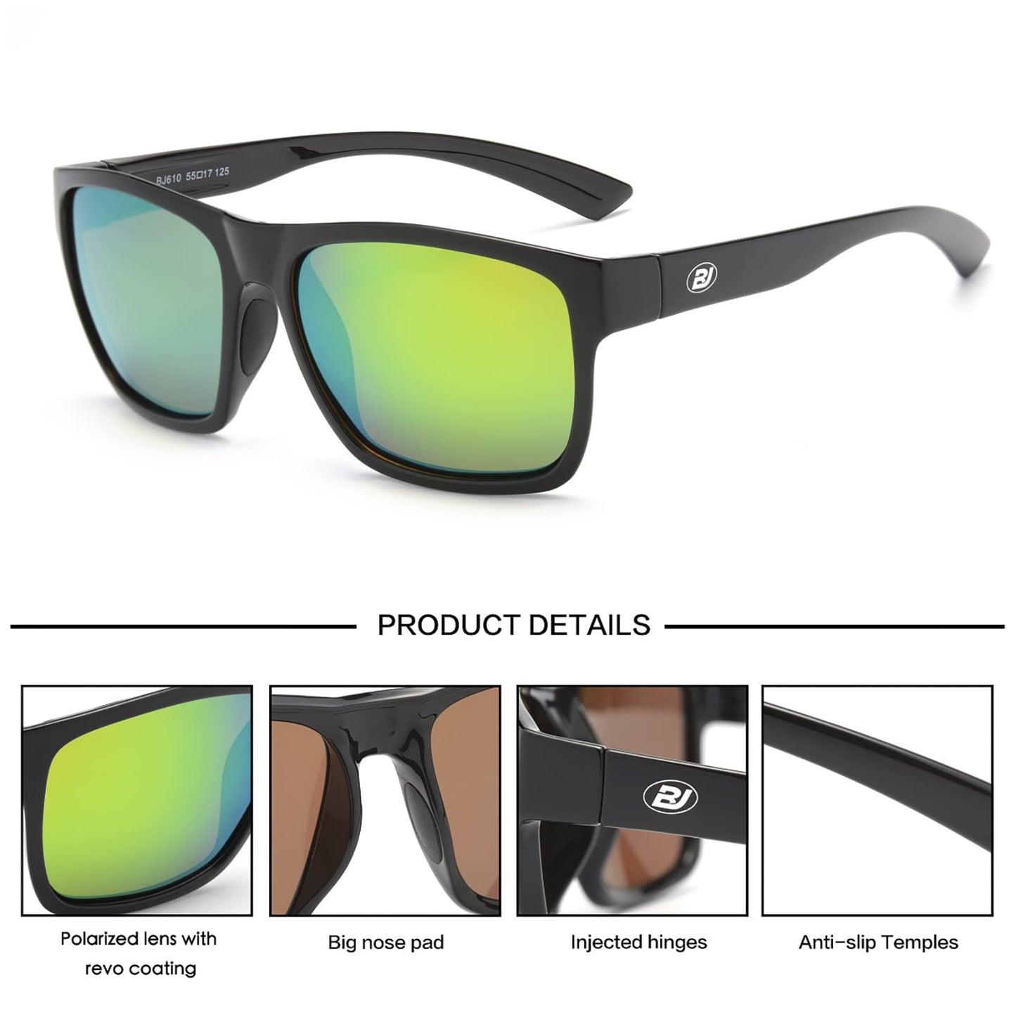 Polarized Sports Sunglasses for Men Women Fishing Driving Running Cycling Hiking Golf Sun Glasses BJ610-2