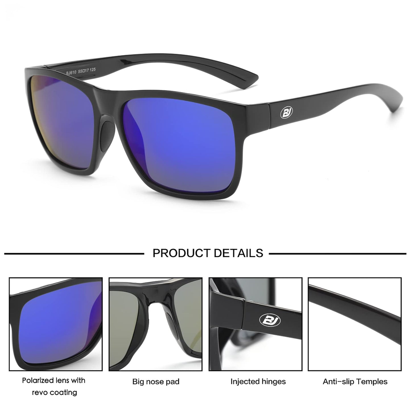 Polarized Sports Sunglasses for Men Women Fishing Driving Running Cycling Hiking Golf Sun Glasses BJ610-1